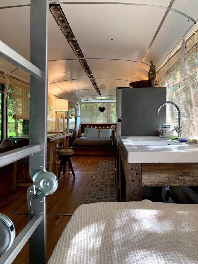 Magic Roof Top Bus With Big Bath In The Tree Forest! Mimizan-Plage Exteriör bild